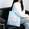 Tienda de Personalización de Bolsas No Tejidas RPET Nombre de la Tienda Logo Ropa Infantil Ropa de Mujer Tienda de Ropa Oso Pequeño de Dibujos Animados Bolsa Tote Rosa Hecho a Medida