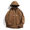Jereno American classic retro workwear jacket masculina de primavera e outono jaqueta masculina da montanha ao ar livre jaqueta marrom