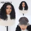 Peruca feita à mão cabelo natural preto feminino longo curto cacheado fibra química fosca touca de cabelo repartição aleatória atacado de fábrica