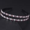 Diadema de Ala Ancha Estilo Coreano con Pedrería Accesorio para el Cabello, Pasador de Diadema de Flor de Ciruelo de Doble Fila, Suministro Mayorista Premium de Tienda de Diez Yuan