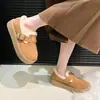 Zapatos Birkenstock Mate para Mujer con Terciopelo Plus Suela Gruesa Botas de Nieve 2026 Nuevo Estilo Invierno Zapatos de Algodón para Aumentar Altura Zapatos de Pan
