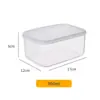 Caixa de armazenamento plástica transparente para casa com tampa, retangular específica para geladeira, refrigerada, selada, caixa de armazenamento de grau alimentício