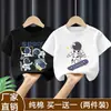 Camiseta de Manga Corta de Algodón Puro para Niños, Tallas Mediana y Grande, Nuevo Estilo Verano 2026, Top Elegante con Estampado de Dibujos Animados