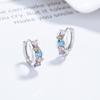 925 prata esterlina brincos de zircão coloridos personalidade feminina design contraste cor brincos nicho temperamento frio estilo joias de ouvido