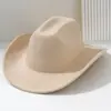Chapéu de Cowboy Ocidental de Feltro Macio para Homens e Mulheres Chapéu Casual Simples de Aba Leve Chapéu de Jazz Moda Estilo Europeu e Americano
