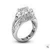 Anillo de calavera creativo nuevo con gema de circonita azul diamante joyería de estilo punk europeo y americano