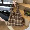 Bolso de Axila Grande de Capacidad Casual y Sencillo para Mujer 2025 Nuevo Versátil Bolso de Hombro a Cuadros Bolso Tote de Viajero Perezoso