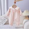 Roupas de bebê primavera bebê menina macacão tridimensional coelho frente-abertura roupas recém-nascido bebê primavera macacão