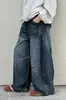 Outono 2026 Novo Estilo Jeans de Corte Afiado Tendência Marca Soltinho para Meninos Mais Velhos, Calça Comprida Tendência Retro Americana Desgastada