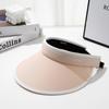 Sombrero de verano con protección solar y parte superior vacía para mujer, plegable, de color caramelo, con protección UV