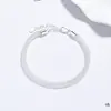 Pulsera de Hilo de Seda Hueca para Mujer, Pulsera de Plata 925, Joyería de Moda de Lujo Ligero Europea y Americana, Diseño de Nicho, Accesorio de Mano Elegante y Sencillo