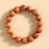 Pulseira de Contas Redondas de Cipreste Taihang Material Antigo de Alta Densidade de Óleo Grão Liso Pulseira de Contas Budistas de Madeira Masculina Venda por Atacado