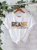Camiseta de algodón puro de verano europeo y americano, de manga corta, cuello redondo, comercio exterior transfronterizo, camiseta estampada con patrón de letras americanas, fábrica de comercio exterior femenina