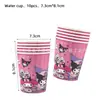 Festa de Aniversário Transfronteiriça Tema Sanrio Kuromi Conjunto de Pratos de Papel Decoração de Cena de Aniversário Infantil