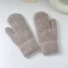 Manoplas de Invierno para Mujer de Doble Capa con Puño y Piel de Conejo Gruesa de Color Sólido para Calidez y Protección contra el Frío, Adecuadas para Ciclismo, Guantes para Adultos