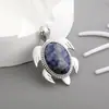 Colgante de Piedra Natural y Cristal Estilo Europeo y Americano Collar DIY Aleación Incrustada Accesorios de Colgante de Joyería de Cristal Transfronterizo