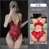 Lencería sexy de entrepierna abierta con copas acolchadas body para busto pequeño encaje puro deseo lazo pasión talla grande qqny