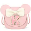 Bolso de Hombro para Niños, Bolso Cruzado de Dibujos Animados para Niñas, Forma de Orejas de Mickey, Accesorios de Letras con Lazo, Minibolsa