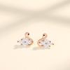 Pendientes pequeños de cisne fresco para mujer, de plata de ley 925, con temperamento rojo de red coreana, con personalidad, mini pendientes sencillos y lindos, al por mayor