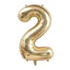 [Empaquetado Individualmente] Globos de Número Platino Dorado Claro de 40 pulgadas Fiesta de Cumpleaños Infantil Festival Decoración de Globos de Cumpleaños