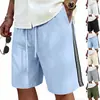 26 novos shorts casuais esportivos de verão listrados com cordão, plus size, masculinos, europeus e americanos, para praia
