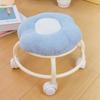 Taburete con Ruedas Giratorias, Taburete Bajo, Taburete Redondo para Niños Pequeños, Taburete Giratorio para Cambiarse los Zapatos, Silla para Bebé, Taburete Giratorio Ligero