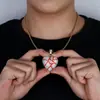 Hip hop europeo y americano Corazón Roto Colgante forma de corazón Corazón Roto circonita completa colgante de pareja para hombres y mujeres