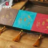 Caja para Pulsera Antigua de Oro Heredada Cajón con Borla Retro Caja de Joyería Caja de Embalaje para Joyería Brazalete Adorno de Jadeíta Jadeíta