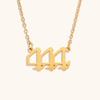 Europeu e Americano Cross-border Hot Sale Lucky Three-link Digital Colar Personalizado Simples Aço Inoxidável Banhado a Ouro 18K Pingente de Jóias