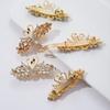 Horquilla de strass con forma de cisne clip trasero para la cabeza tocado pinza para el pelo clip superior para el pelo placa pinza de resorte para el pelo accesorios para el pelo de temperamento