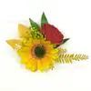 Nueva simulación girasol girasol decoración de pastel flor ceremonia de boda aniversario otoño vintage boda