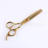 Tesoura de Cabeleireiro Aço Inoxidável 4Cr Tesoura Reta Tesoura Desbastadora Tesoura de Salão de Beleza 17cm Logo Personalizável Tesoura de Corte Revestida de Titânio