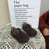 Zapatos de Algodón Birkenstock para Niños 2025 Invierno Nuevos Estilo Coreano Zapatos de Felpa para Niñas Zapatos Cálidos de Gorro para Niños