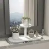 Suporte de Flores de Ferro Forjado para Sala de Estar Suporte de Flores de Chão para Varanda Suporte para Vasos de Flores Suculentas Pothos Prateleira de Armazenamento de Chão Multicamadas para Interior