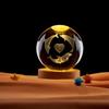 Amor Três Golfinhos 3D Laser Escultura Interna Bola de Cristal Luminosa Luz Noturna Atmosfera de Feriado Presente Criativo