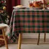 Mantel navideño superventas transfronterizo, decoración de restaurante, arreglo para aparador y zapatero, mantel de cuadros rojos, tela para decoración de mesa de comedor