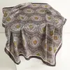 Bufanda de Seda Estampada Vintage Chal Protector Solar Moda Combinable Bufanda de Cachemir Seda Imitación Bufanda Cuadrada de 70cm Bufanda Profesional para Mujer