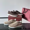Zapatillas Casuales para Hombre de Lino Transfronterizo y Gamuza Lp Color Tierra Suela Gruesa Antideslizantes Retro Piel Genuina