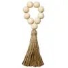 Cuentas de Madera Atadas a Mano Decoradas con Borlas