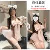 Guanyun lencería sexy sexy mameluco abierto dulce puro lazo falda de malla rosa linda chica linda