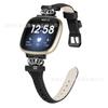 Adecuado para Smartwatch Fitbit Versa4 con Corona y Correa de Cuero Versa3 en Forma de T Incrustada de Diamantes