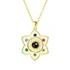 Collar Colgante de Flor Calada Estilo Europeo y Americano Nuevo Shein Amazon Más Vendido Proyección de Foto Lenguaje Memoria Collar para Mujer