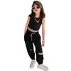 Edición Caliente de Verano 2026 Conjunto sin Mangas para Niños Estilo Coreano para Niñas Ropa de Moda Camiseta Q Algodón Conjunto para Niños