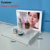 Soporte de Exhibición de Cosméticos Acrílico Personalizado de Múltiples Niveles con Panel Trasero Desmontable e Iluminación LED Adecuado para Mostradores de Tiendas Minoristas