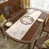 Jogo americano de PVC impresso estilo chinês, semi-transparente vazado, à prova d'água e de óleo, lavável, adequado para mesas de centro e mesas de jantar de sala de estar, personalizável