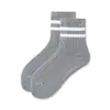Calcetines para Mujer, Calcetines Finos de Verano hasta la Pantorrilla, Calcetines Clásicos de Rayas Dobles para Estudiantes, Transpirables, Absorbentes del Sudor, Calcetines Deportivos Casuales, Algodón