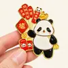 Nuevo Imán de Nevera Hanfu Chino Panda Pegatina Magnética de Aleación de Zinc Flor de Ciruelo Feliz Golondrina Regalo Creativo Cultural