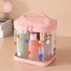 Nueva Bolsa de Maquillaje Transparente con Compartimentos Bolsa de Almacenamiento Portátil Bolsa de Almacenamiento de Cosméticos de Gran Capacidad Bolsa de Artículos de Tocador Impermeable con Lunares