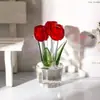 Regalo Creativo para el Día de la Madre Novia Tulipán de Cristal Decoración del Hogar Adorno de Escritorio Sala de Estar