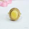 Anillo de Cera de Abejas Natural Guan Yu Amarillo Ámbar Miel Anillo Femenino Vintage Fábrica Venta al por Mayor Dropshipping S3081506
